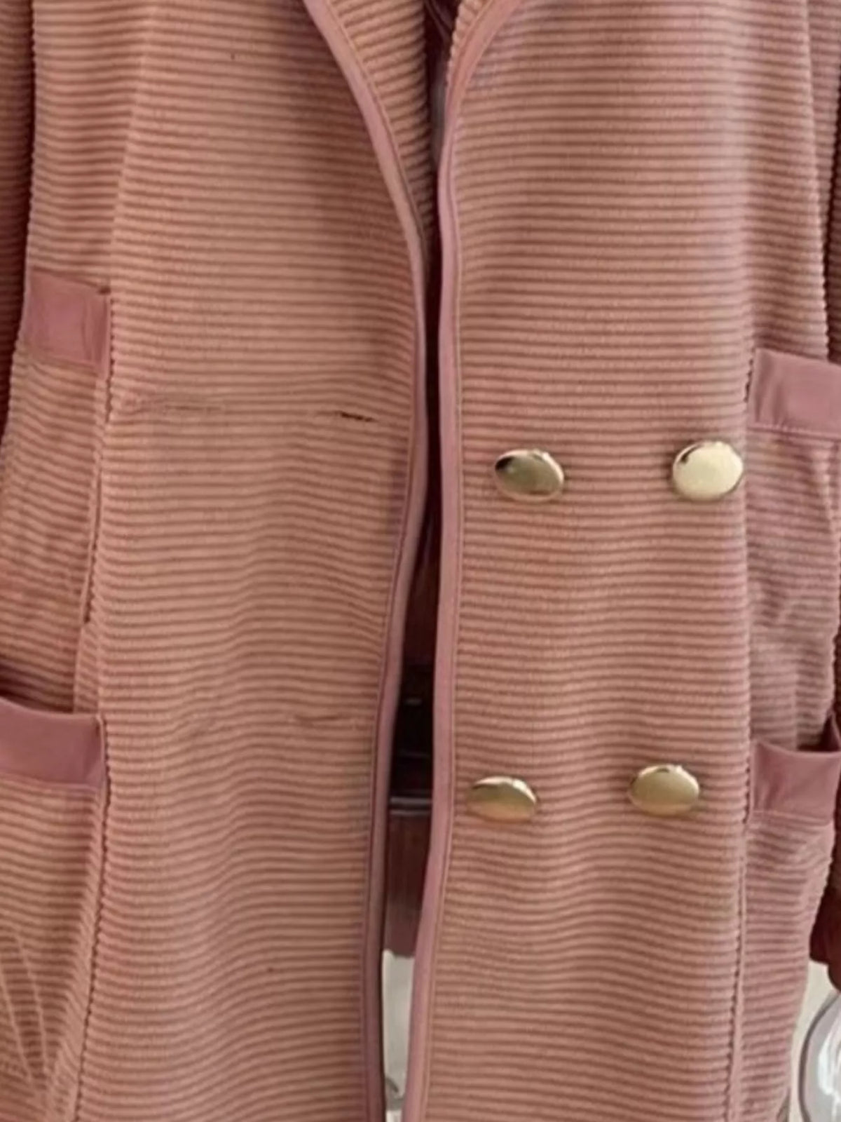 Texture Knit Double-breasted Blazer (5)