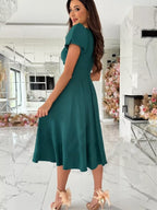 Surplice Short Sleeve Midi Dress (2)