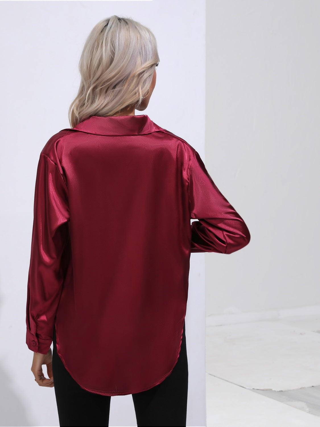 Collared Neck Buttoned Long Sleeve Shirt (12)