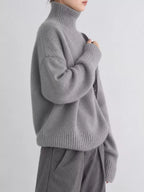 Turtleneck Dropped Shoulder Sweater (4)