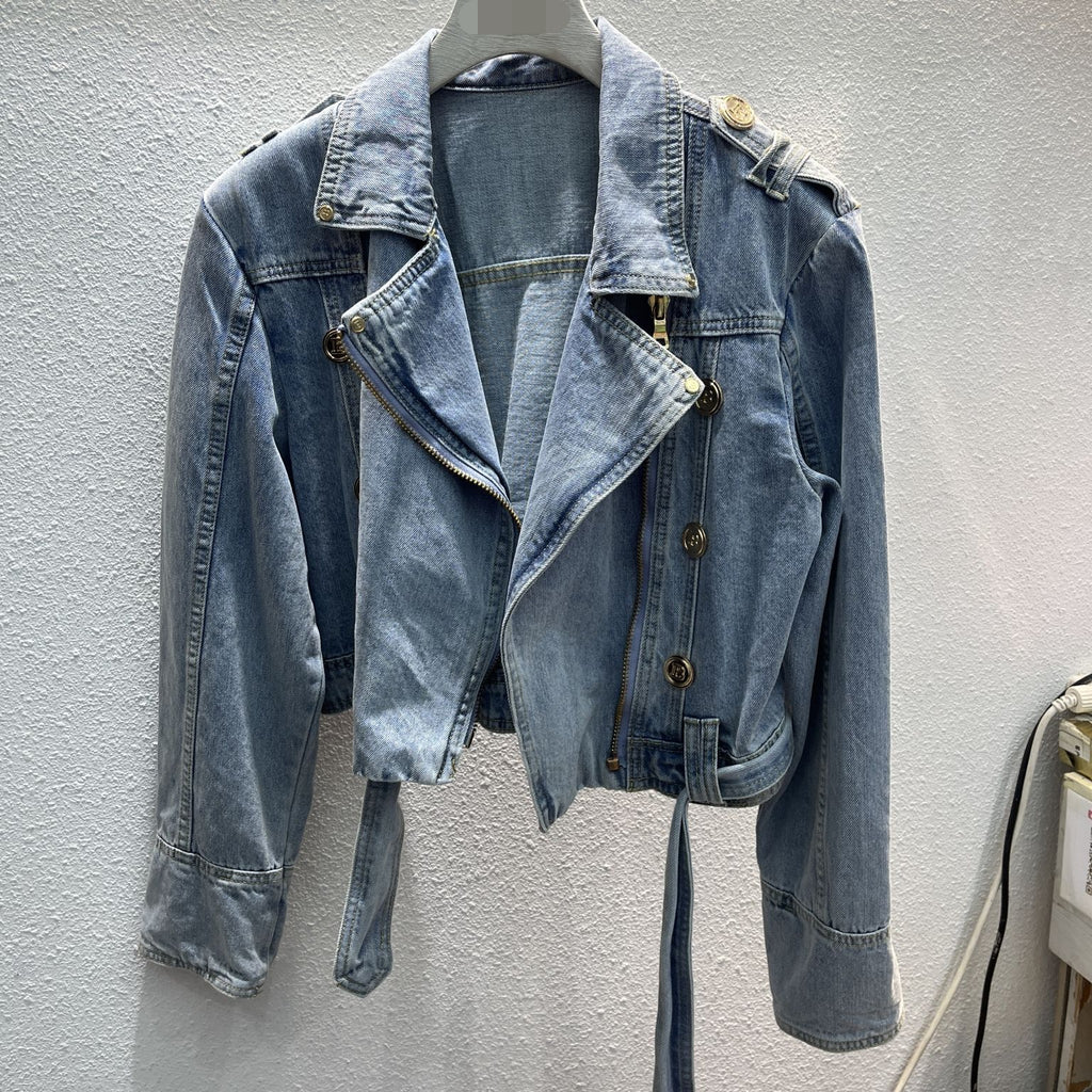 Button Denim Loose Top photo 4