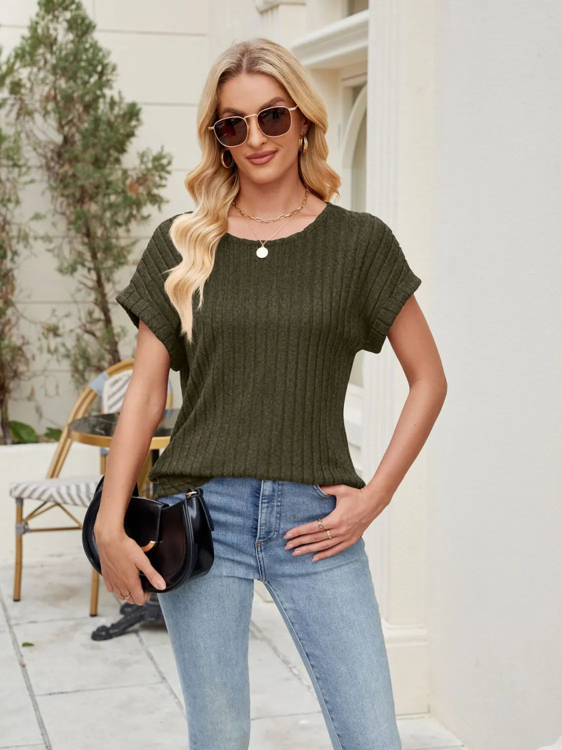 Round Neck Short Sleeve T-shirt (15)
