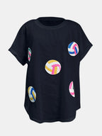 Sequin Round Neck Short Sleeve T-shirt (5)