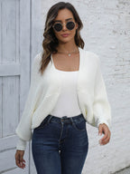 Bat Sleeve Open Front Short Cardigan (3)