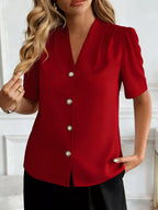 V-neck Button-down Shirt (19)