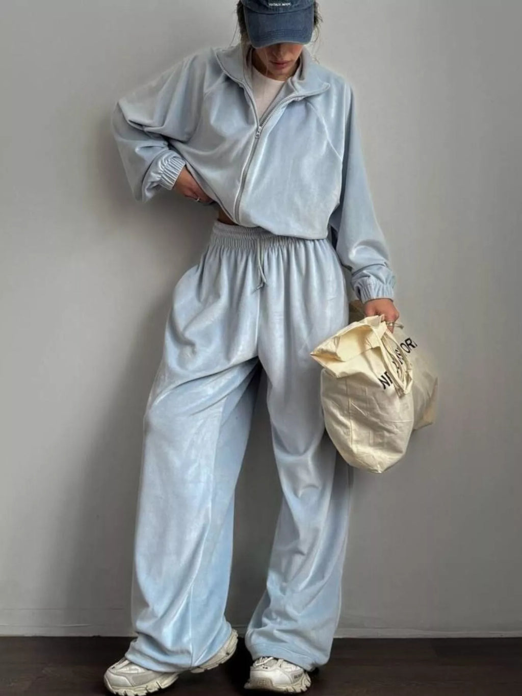 Zip Up Long Sleeve Outerwear Pants Set (13)