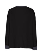 Waffle Knit Round Neck Long Sleeve T-shirt (25)