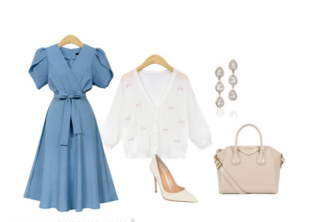 V-neck Waist Dress photo 7