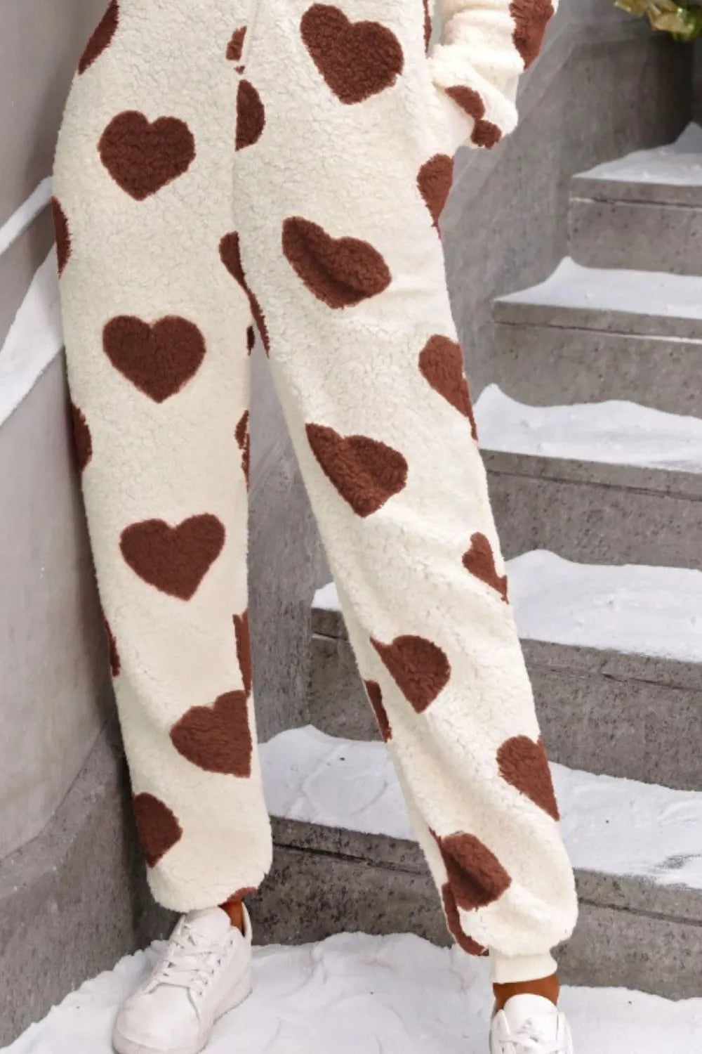 Fuzzy Heart Zip Up Hooded Lounge Jumpsuit (10)