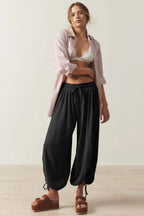 Drawstring Ruched Pants (5)