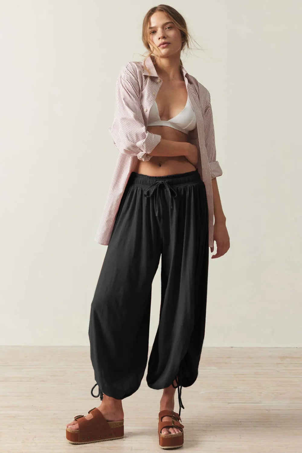 Drawstring Ruched Pants (5)