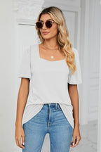 Square Neck Puff Sleeve T-shirt (19)