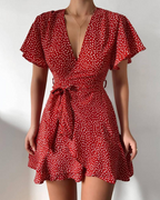 Printed Polka Dot Dress variant CJNSSYLY08691-Red-XXL|CJNSSYLY08691-Red-L|CJNSSYLY08691-Red-XL|CJNSSYLY08691-Red-M|CJNSSYLY08691-Red-S