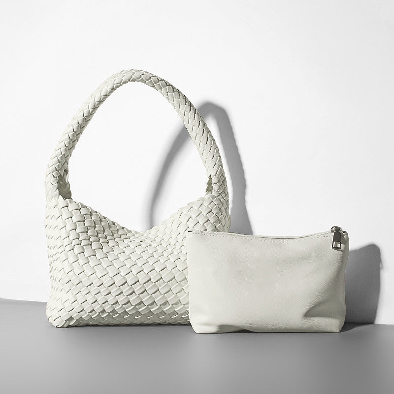 Handmade Shoulder Soft Leather Hand Carrying Woven Bag variant CJNS211339704DW