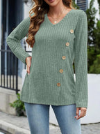 V-neck Long Sleeve T-shirt (31)