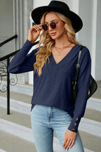 V-neck Lantern Sleeve T-shirt (15)
