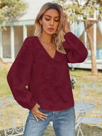 V-neck Long Sleeve Blouse (14)