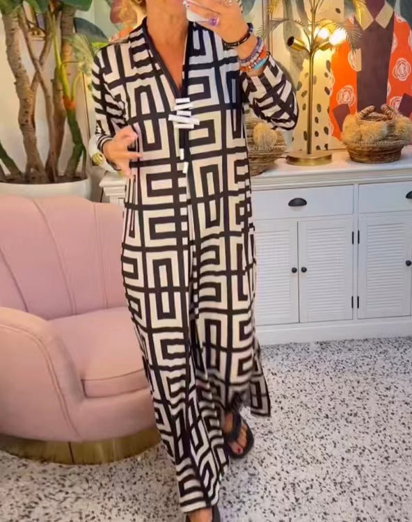 Printed V-neck Dress photo 11