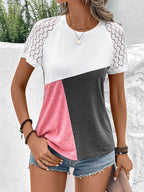 Block Raglan Sleeve Round Neck Tee (19)