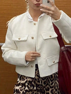 Tweed Button Up Cropped Outerwear (13)