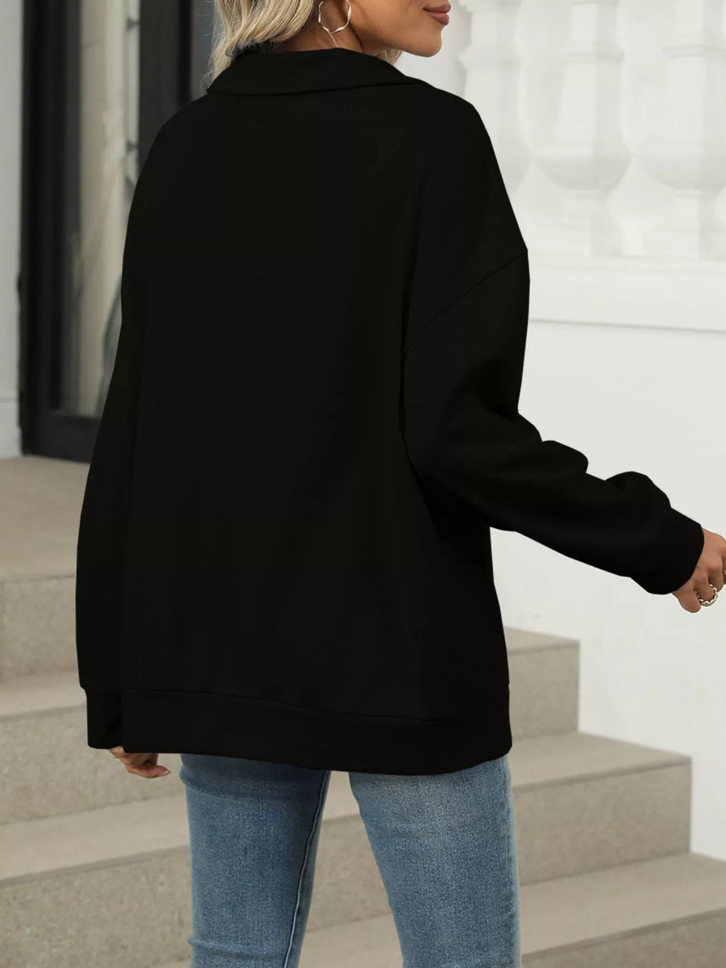 Johnny Collar Drop Shoulder Long Sleeve Sweatshirt (20)