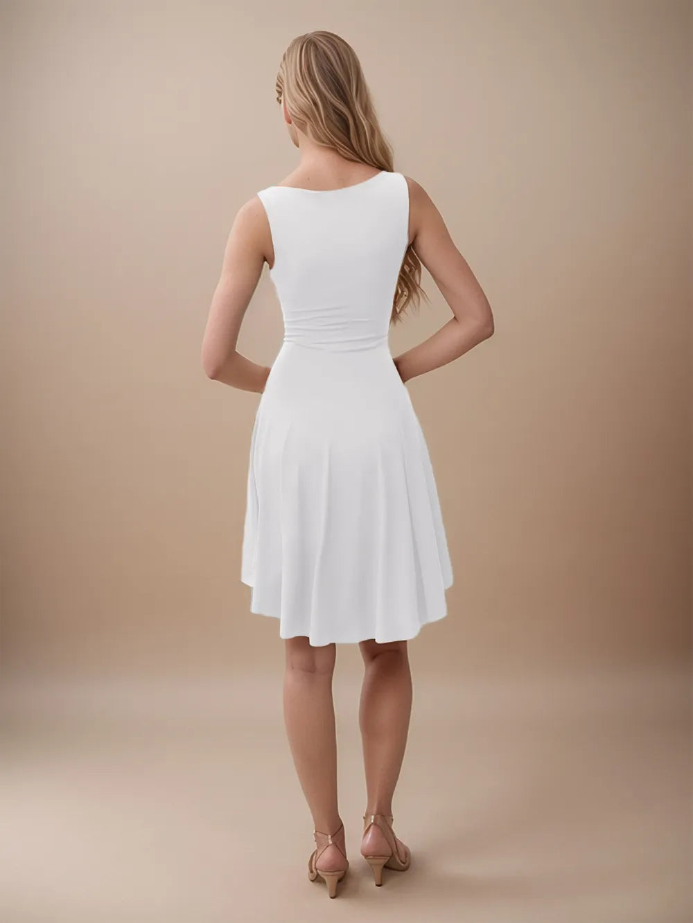 High-low Round Neck Sleeveless Mini Dress (9)