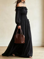 Full Size Off-shoulder Ruffled Maxi Dress Smocked Waist Plus (6)