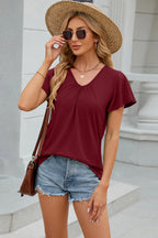 V-neck Short Sleeve T-shirt (7)