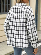 Plaid Button Up Long Sleeve Jacket (5)