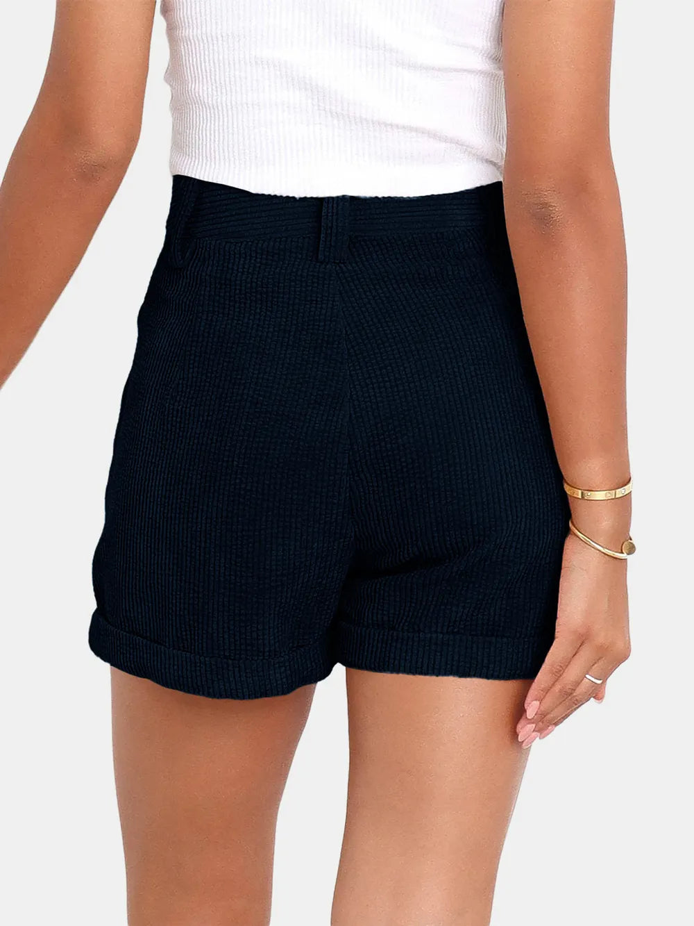 Full Size High Waist Shorts Pockets (5)
