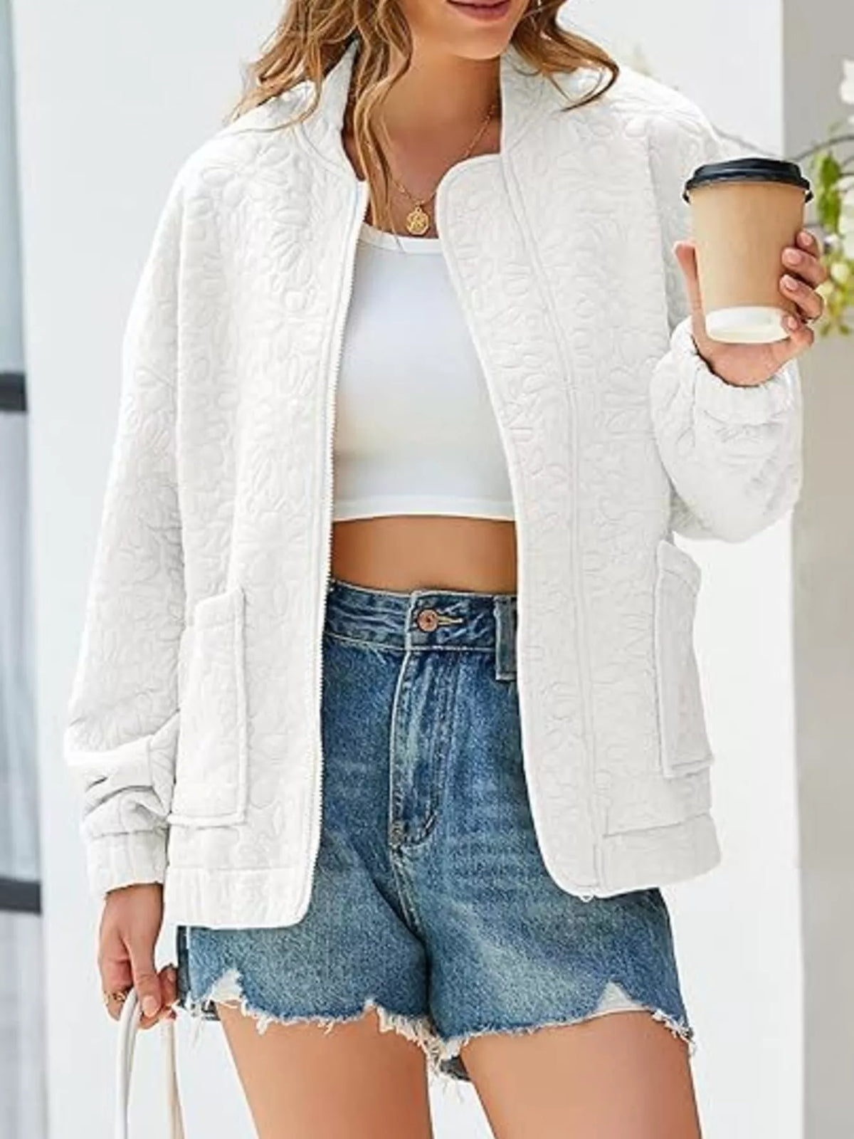 Floral Quilted Zip Up Jacket (14)