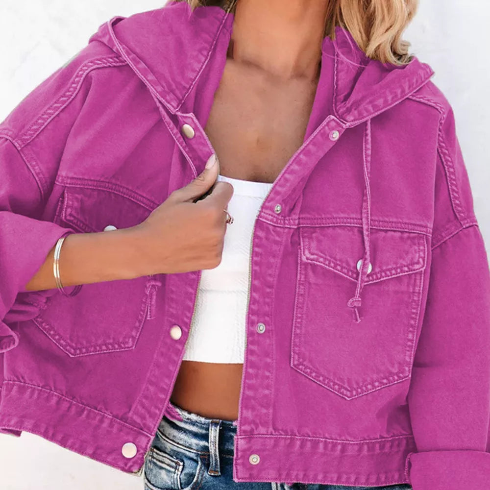 Hooded Dropped Shoulder Denim Jacket (5)