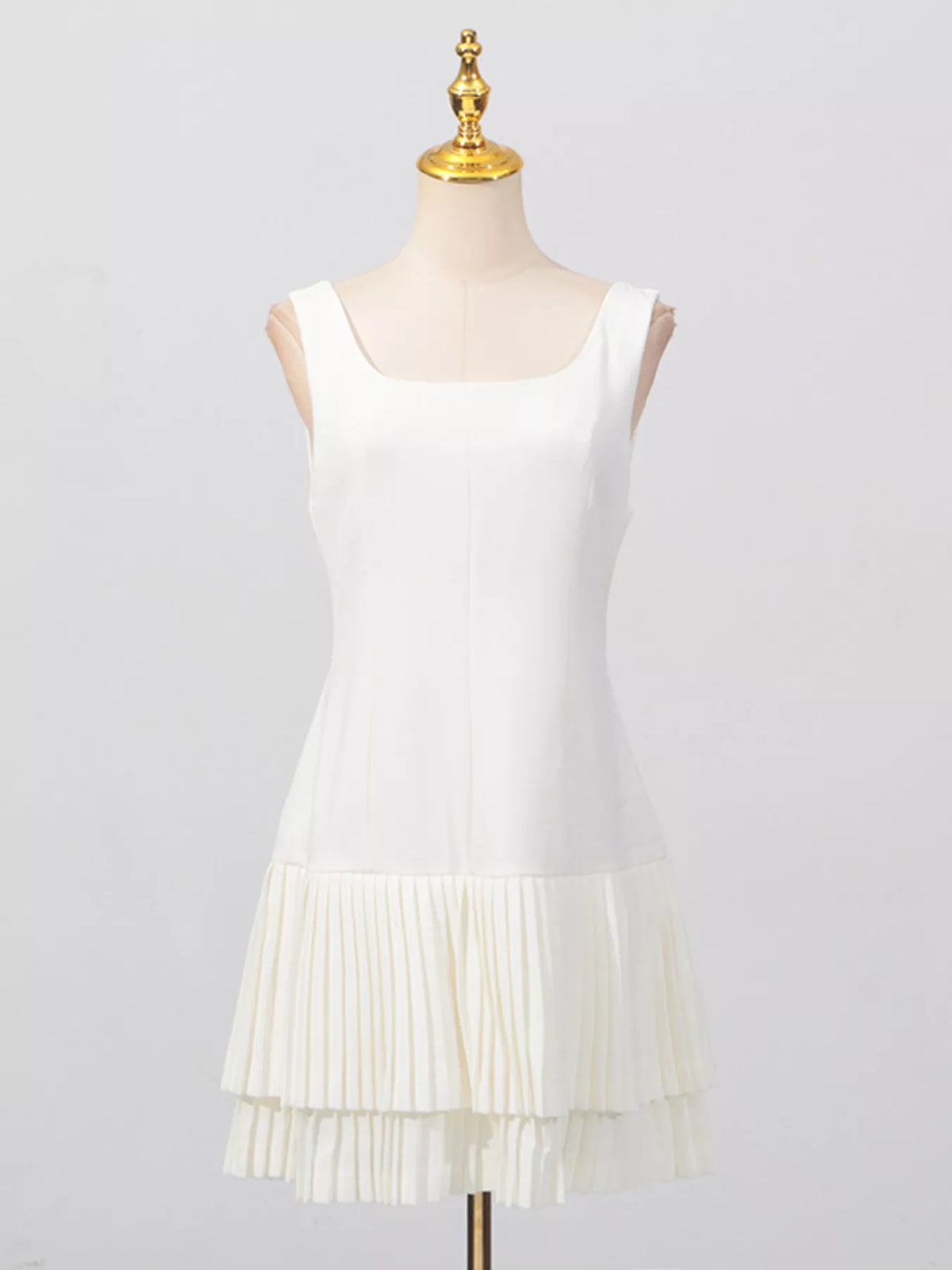 Square Neck Pleated Mini Dress (6)