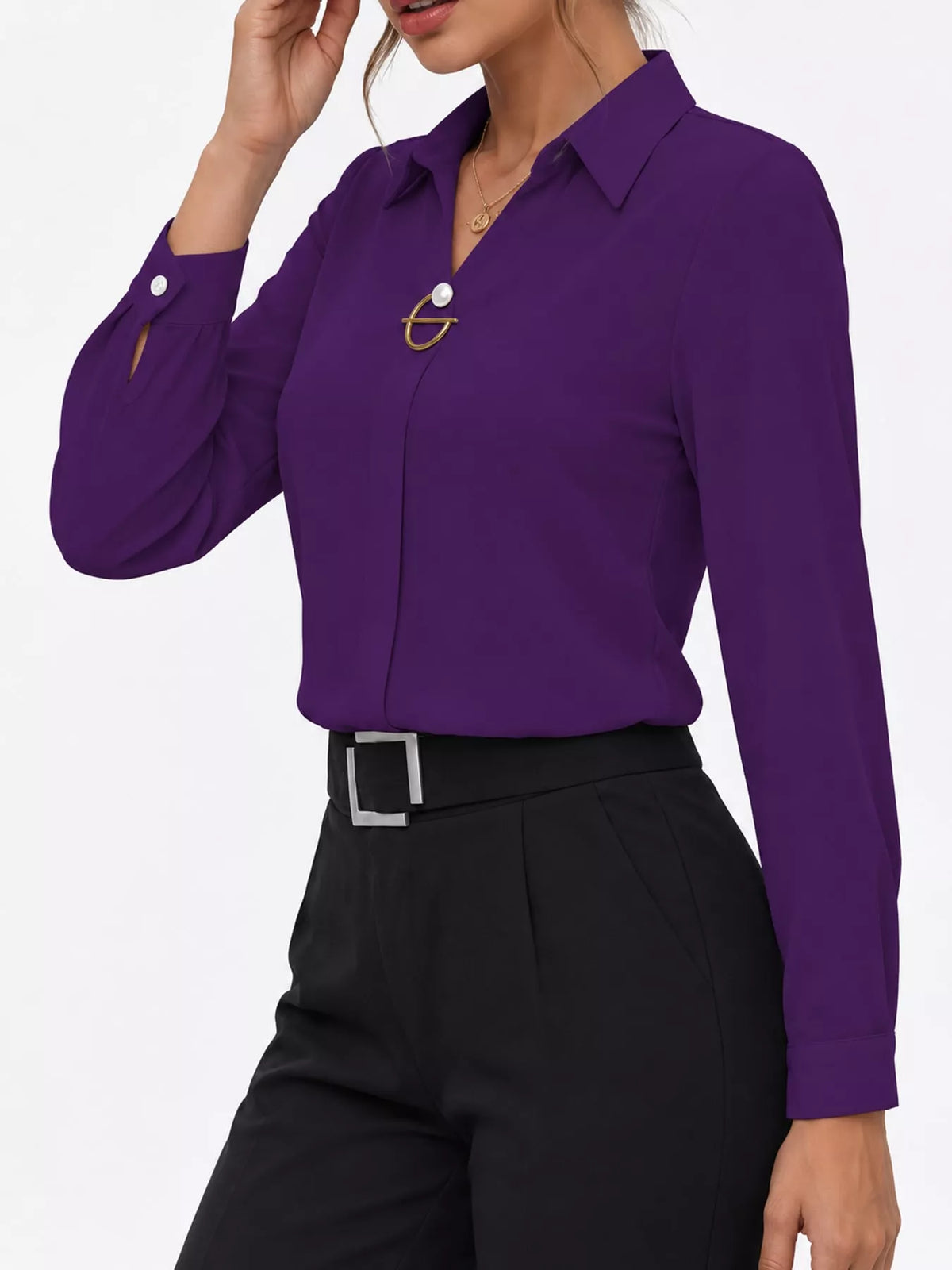 Long Sleeve Satin Blouse (45)