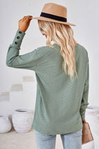 V-neck Long Sleeve Blouse (15)