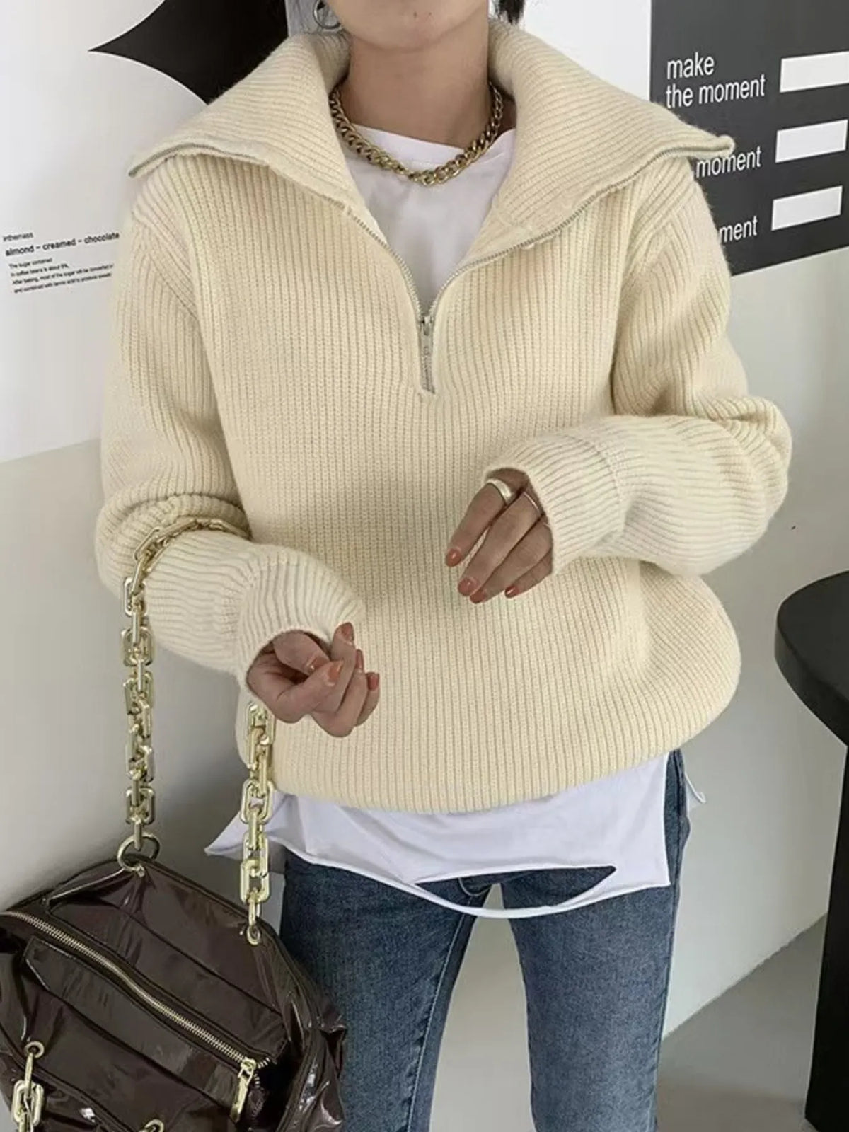 Half-zip Long Sleeve Sweater (20)