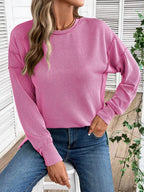 Side Slit Round Neck Sweatshirt (9)