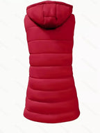 Zip Up Longline Hooded Puffer Vest Coat (21)