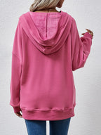 V-neck Drop Shoulder Long Sleeve Hoodie (6)