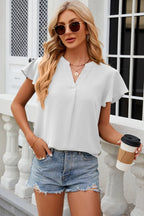 Notched Cap Sleeve T-shirt (3)
