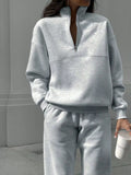 Half Zip Sweatshirt Pants Set