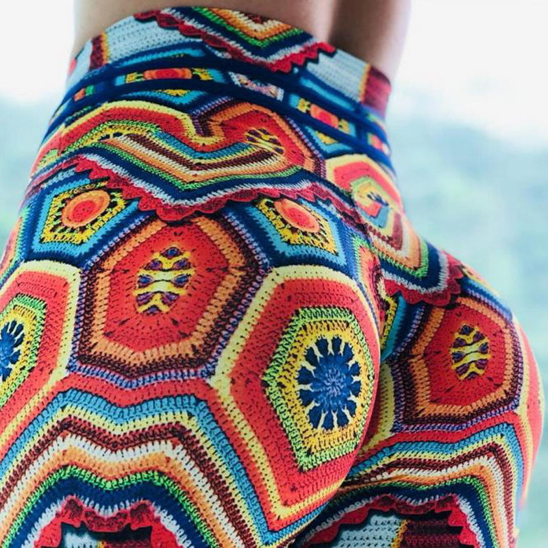 Colorful High Waist Print Pants photo 2