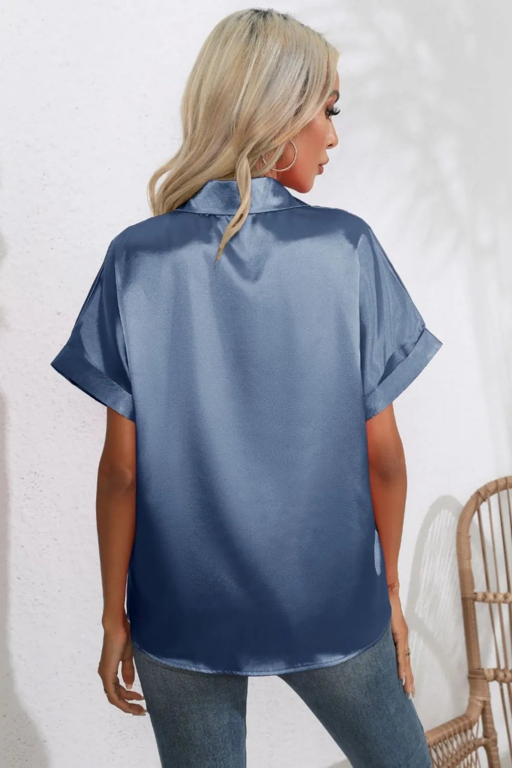 Collared Neck Short Sleeve Shirt (13)