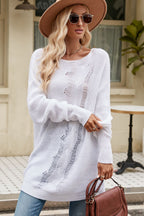 Boat Neck Dropped Shoulder Knit Top (19)