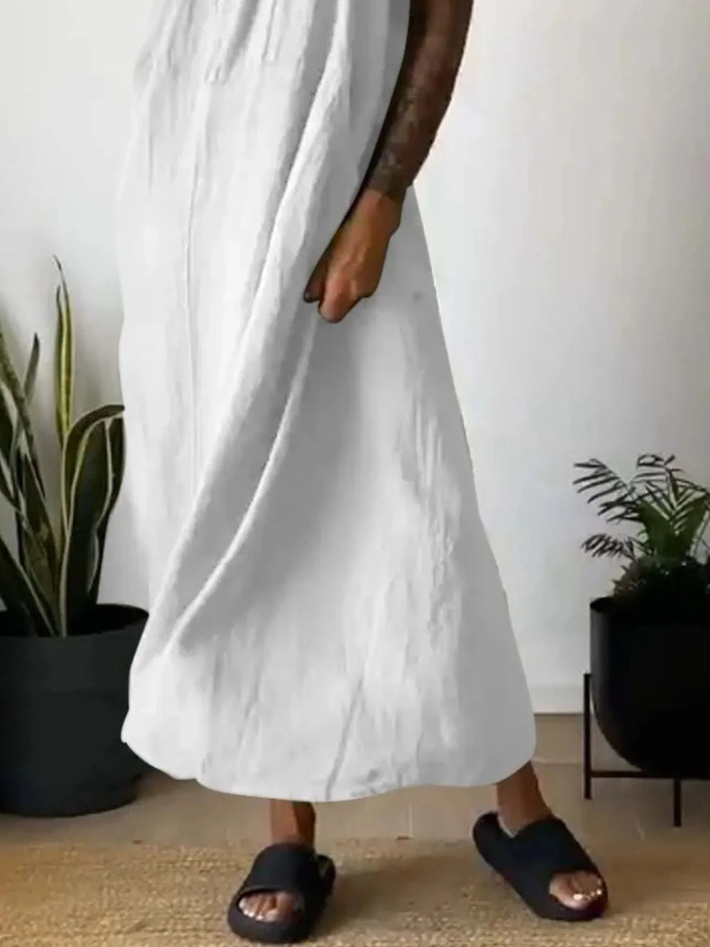 Full Size Ruched Cami Maxi Dress Pockets Plus (23)