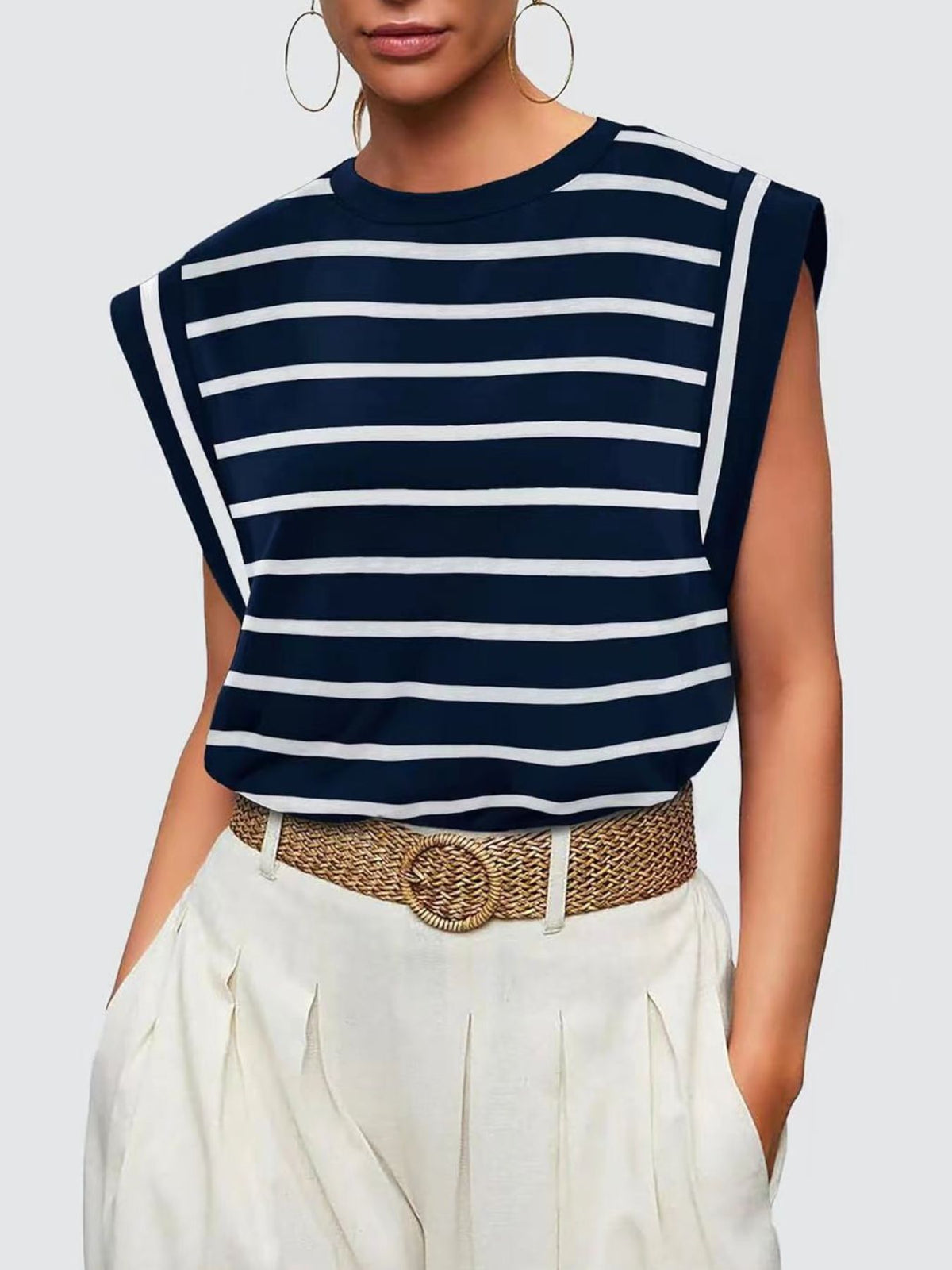Striped Round Neck Tank (19)