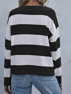 Striped Casual Long Sleeve Knit Top (8)
