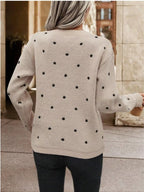 Polka Dot Round Neck Sweater (5)
