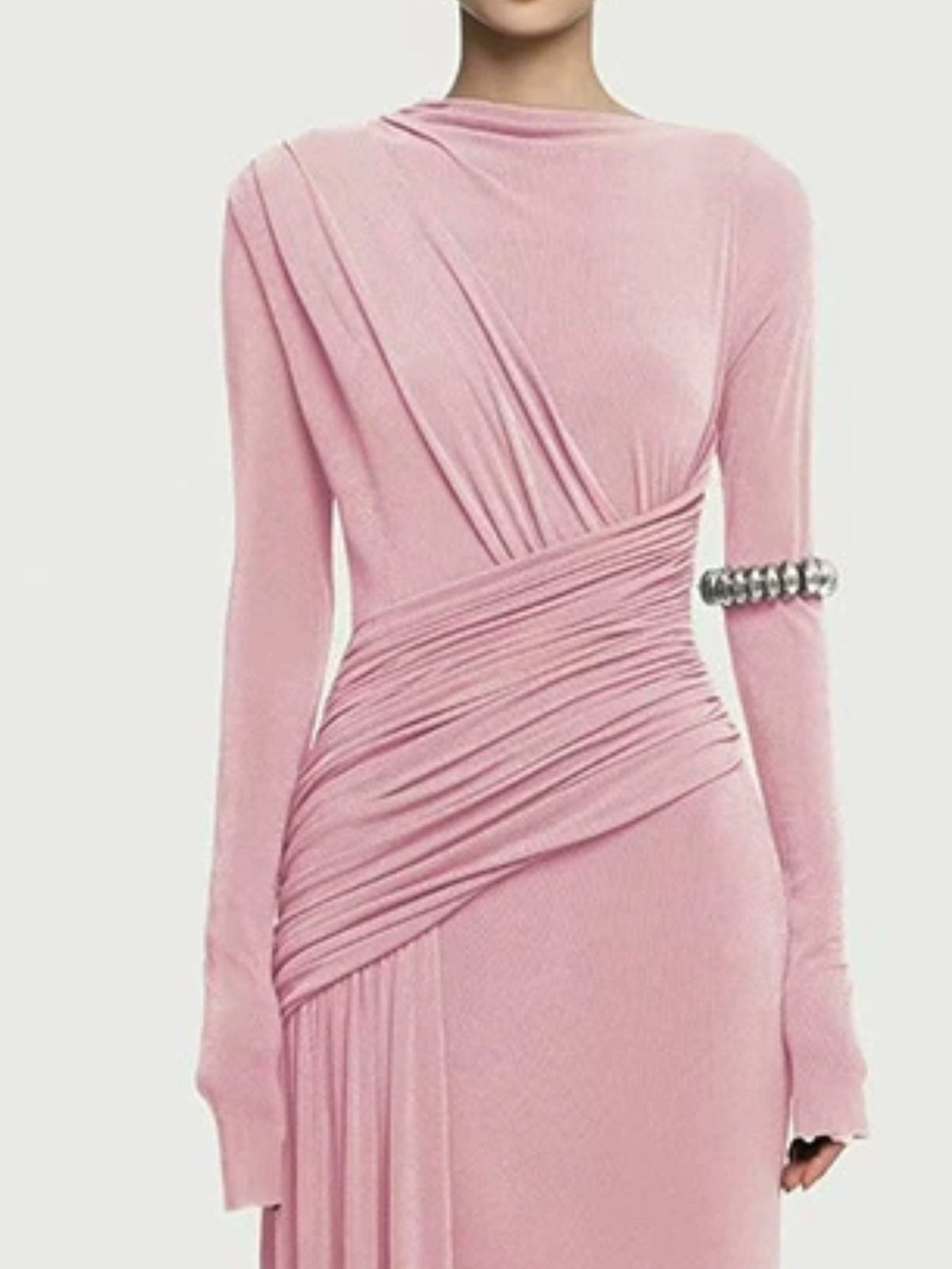 Ruched Long Sleeve Maxi Dress (9)