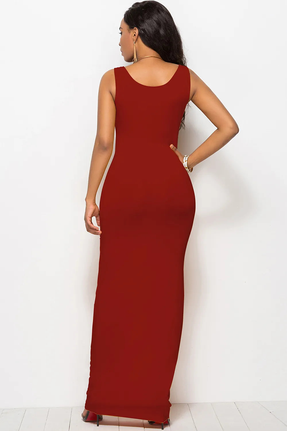 Scoop Neck Wide Strap Maxi Dress (32)
